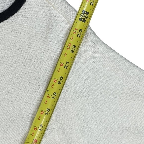 Vintage August Max Woman Cardigan Short Sleeve Top Set Off White Black Size X - Picture 8 of 13